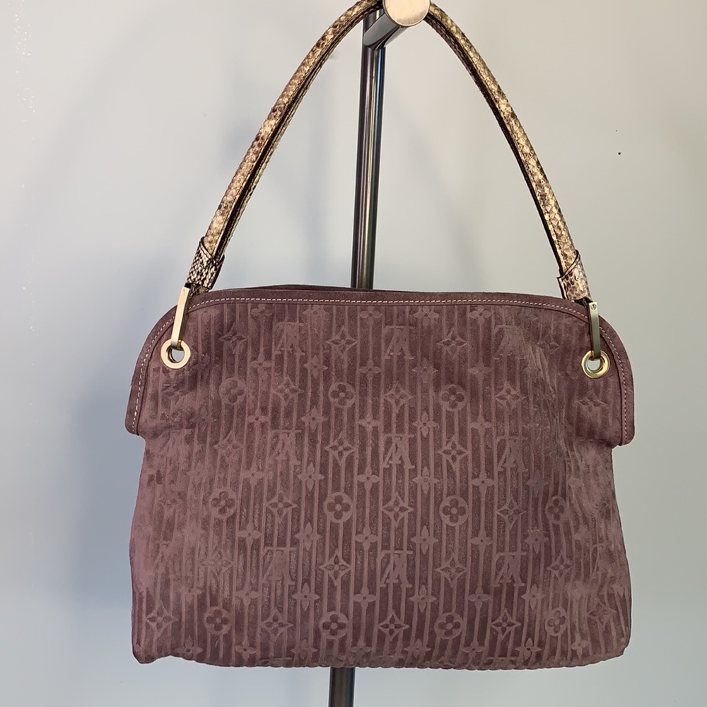 LOUIS VUITTON PYTHON SUEDE NUBUCK SHOULDER BAG - Picture 8 of 16
